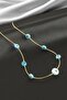 Nazar Glass Bead Chain Necklace - Yellow