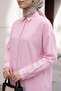 Pinstripe Long Tunic 3131 - Light Pink - 5