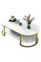 Modern Design Luxury Coffee Tables Living Room With Storage Round Marble Design Nightstands Wooden Mesas Bajas Home Furniture 100*50*45cm - 2