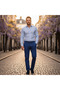ROMER Men's Indigo Blue Cotton Twill Straight-Leg Chinos - 2