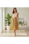 Treasure Island Women's Yellow Floral Button-Down Midi Skirt - 2