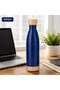 500ml Double Wall Stainless Steel Insulated Vacuum Water Bottle with Bamboo Lid & Base - 2
