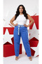 Plus Size Elastic Waist Belted Pocketed Lycra Mom Women's Trousers - 4