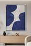 Modern Blue and Beige Geometric Wall Art | Framed Canvas Print | Luxury Modern Decor for Living Room, Bedroom, Office & Gift