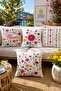 Colorful Flowers Patterned 4-Piece Throw Pillow Cover Set - 2