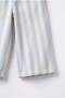 Girl's Blue Striped Floral Embroidered Trousers - 2