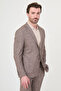 Gray Slim Fit Mono Collar Trousers Drawstring Linen Men's Suit Brown - 45475.26Y - 4