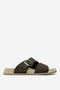 Women's Strappy Slippers Real Leather Hz 251Z Nubuck Brown