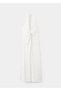 Drape halter yaka elbise - 3