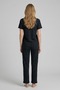 Women's Black Polka Dot Ribbed Short Sleeve Pajama Set - 3
