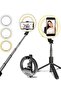 Selfie Stick with Light, LED Ring Light Battery Powered with Tripod Stand, Wireless Remote & Phone Holder
