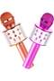 2-Pack Kids Karaoke Microphones - Portable Bluetooth Singing Toys for Boys and Girls, Ideal Birthday Gifts (Rose Gold & Purple)