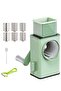 Rotary Vegetable Cutter + Cheese Grater - Shredder, Slicer, Grater, Salad Maker (Green)