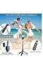 Selfie Stick with 6" Ring Light,Tripod and Phone Holder,3 in 1 Portable LED Fill Light Selfie Stick Tripod Bluetooth Remote Control,Dimmable 3 Colors - 4