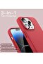 iPhone 14 Pro Max Cover, with 2 Pack Screen Protector + 2 Pack Camera Lens Protector, Liquid Silicone [Full Body] Protection Shockproof [Drop Protection] Case 6.7 inches (Red) - 2