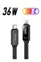 USB-C to Lightning Cable (1.2m) – Rhythm Screen Display, 36W PD Rapid Charging, Compatible with iPhone & iOS Devices (Black)