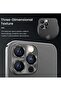 Designed for iPhone 14 Pro Max / 14 Pro Camera Lens Protector, 3D Alloy Metal and Tempered Glass Camera Screen Protector, Full Coverage Protection (Black) - 2
