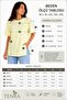 Women's Basic Oversize T-Shirt, Crew Neck, Long Length, Slit, Laser Cut, 100% Cotton - 3