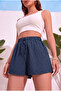 Women's Comfortable Fit High Waist Viscose Shorts - 3