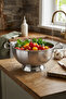Stainless Steel Strainer with Handle for Vegetables, Fruits, and Pasta 26 cm
