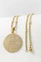 Gold Color Inshirah and Special Design Hilye-I Şerif Written Double Sided 60 cm Rod Thick Doc Chain Stainless Steel Necklace - 6