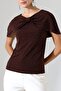 Stoned Sandy Fabric Cape Collar Blouse - 5