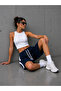 Women's Comfortable Cut Shorts with Striped Details - 2