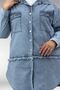 68060 Plus Size Tassel Detailed Denim Tunic - Snow Wash Blue - 2