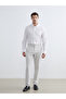 Ozmarka New Season White Regular Fit Linen Blend Men's Basic Shirt - 2