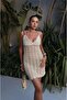 Ecru Pearl Detailed Strappy Mini Dress