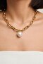 Women's Gold Wide Chain Pearl Bulk Necklace - 2