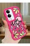Vivo Y04S Compatible Case Camera Protector Red Silicone Couple Phone Case Floral Pattern