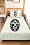 Ethnic Minimal Cream Young Room Single Pique Set - Black Geometric 160X220 cm Bedspread - 4
