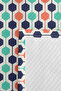 Geometric Navy Blue Youth Room Single Pique Set - Mint Salmon 160X220 cm Quilted Bedspread - 7