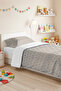 Gray Geometric Modern Single Duvet Set - White Nordic 160X220 cm Quilted Bedspread - 4