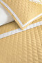 Yellow Geometric Modern Single Duvet Set - White Minimal 160X220 cm Quilted Bedspread - 3