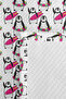 Penguin Pink Children's Room Single Pique Set-Modern Black and White 160X220Cm Quilted Bedspread - 7