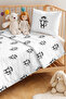 Cute Monkey Children's Room Pique Set on White Background - Cartoon Figure 160X220 cm Quilted Bedspread - 2