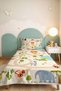 Safari Animal Beige Children's Room Single Pique Set-Pastel Orange Blue 160X220 cm Bedspread - 4