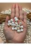 Pearlescent Pearl Sea Shell Beads (25 Gr 52 Pieces) 12 mm Jewelry Beads Hole Diameter 1 mm - 2
