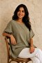 Women's Button Detailed Pocketed Cotton Oversize Blouse 44-50 - 2