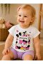 Strawberry Kitten Patterned Baby Girl Top and Bottom Summer Set - 5