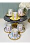 6-Person Floral Porcelain Turkish Coffee Cup Set
