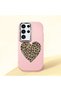 Samsung Galaxy S24 Ultra Compatible Case with Camera Protection Pink Silicone Couple Phone Case with Heart Pattern