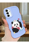 Samsung Galaxy A13 5g Compatible Case Camera Protector Blue Silicone Couple Phone Case Panda Pattern