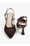 Sozy Women's Brown Braided Casual Classic Heeled Shoes - 2