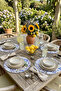 Lemon Patterned Wooden Plate Set of 6 - Amalfi Tile Patterned Luxury Presentation Plate Coaster Plate 30 cm - 3