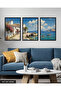 Sea View 3 Piece Wooden Framed Painting Act - 3
