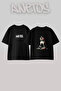Muhammad Ali_2 Design Printed Oversize Black T-Shirt
