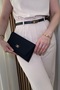 Women's Black Clutch Bag - Hand and Shoulder Bag with Chain Strap - 2